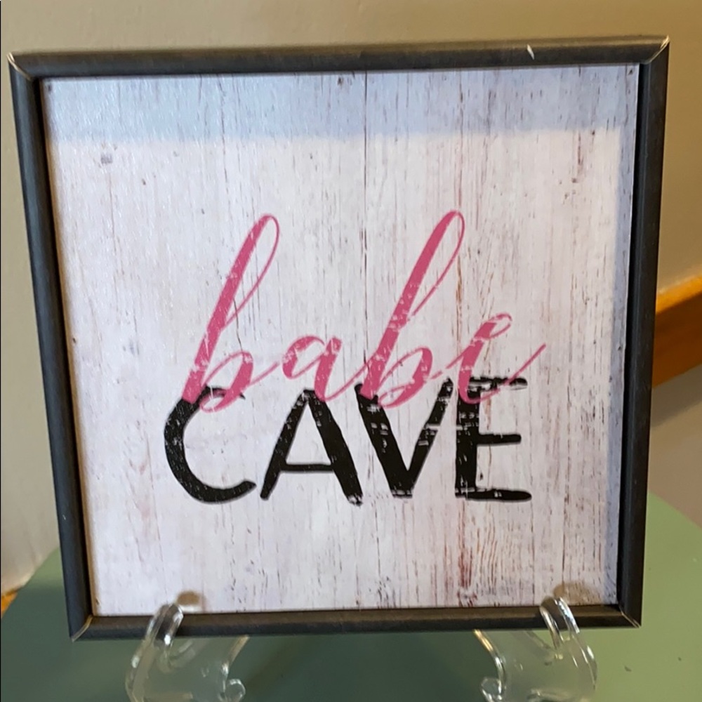 Decorative wood sign “babe cave” NWT